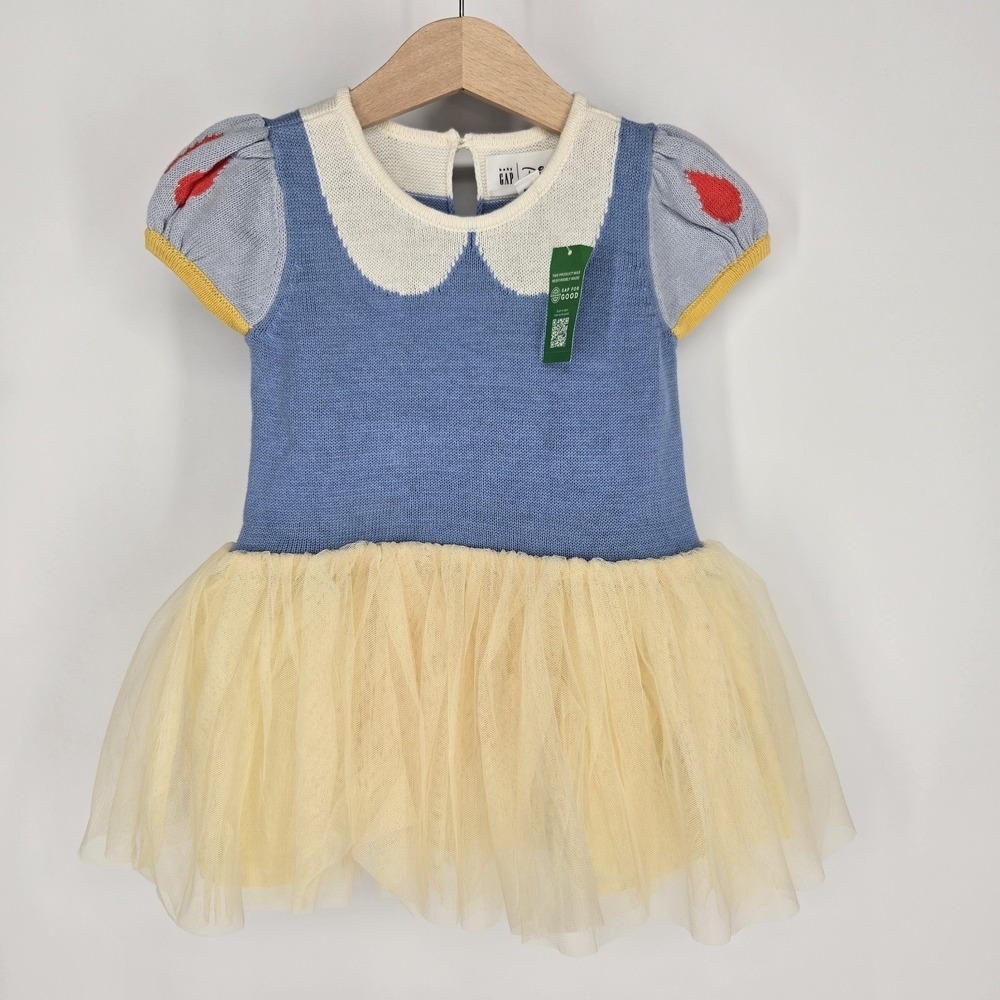 Baby Gap Snow White Knit Tulle Tutu Dress‎ 6-12m Disney Halloween Princess